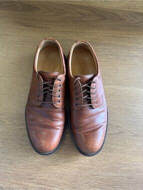Vintage Clarks Made in Italy Leather Oxfords Brown Dress Shoes 9.5M 1999